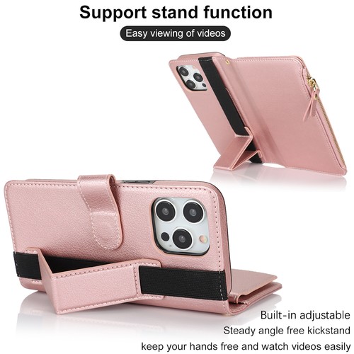 For iPhone 16 15 14 Plus 13 12 Pro Max phone case Card slot wallet leather cover - Picture 50 of 68