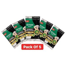 Streax Insta Shampoo Hair Color unisex, Natural Black - Pack of 5 -240 ml