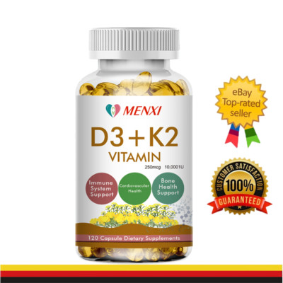 Vitamin D3 10000 IE + K2 MK7 250mcg 120 Kapsel Immununterstützung starke Knochen