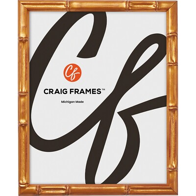 Vintage Tropical Bamboo Gold Picture Frames, 0.625'' Wide, Common Sizes 4x5-24x36