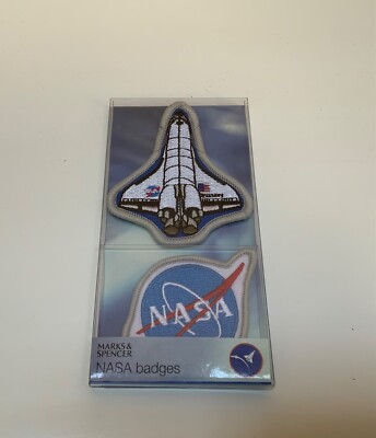 NEU MARKS AND SPENCER 2ER-PACK NASA-ABZEICHEN NÄHEN