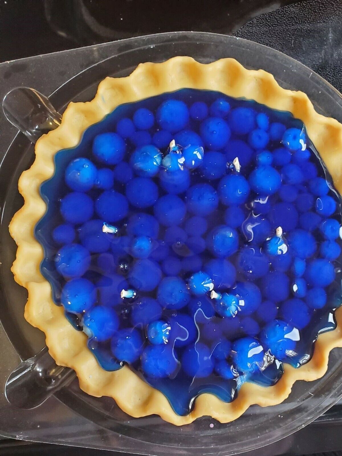 Blueberry Pie Candle 8" w/pie tin and pie container Handmade to Order by Jordan