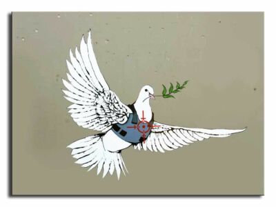 BANKSY DOVE IN CROSS HAIRS CANVAS ART PRINT 16