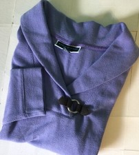 Karen Scott  sport  Womens Sweater Xl Fine Ribbed Purple Leather Closure