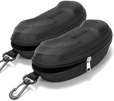 2 Pcs Zipper Hard Sunglasses Cases Portable Eyeglasses Cases with Plastic Hook
