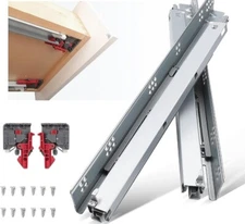 18" Drawer Slides Self Soft Close Undermount  1 Pair 85LB 