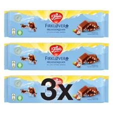 3x Freia Firkløver Melkesjokolade 200g - Norwegian Chocolate