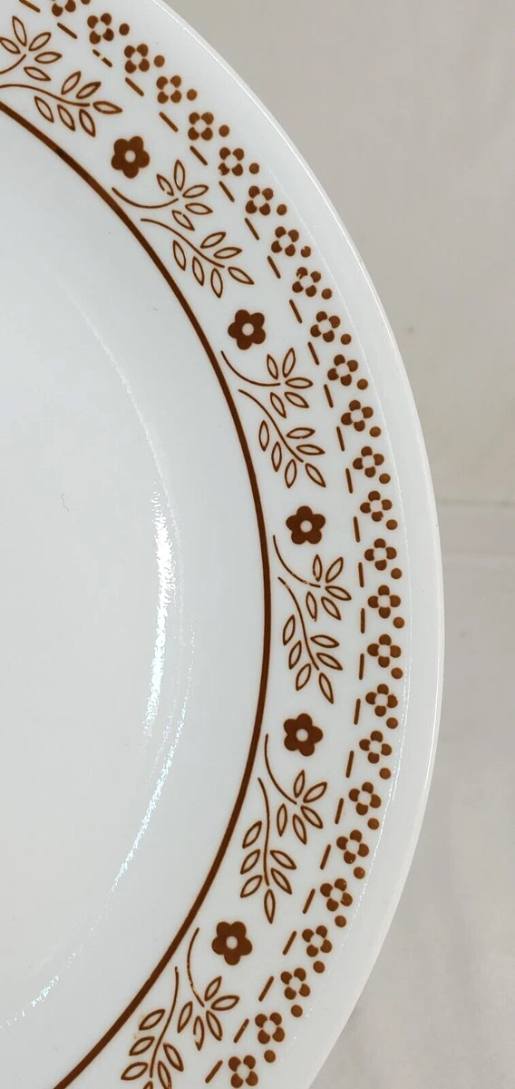 Corelle Woodland Leaves Dinner Plate (2) Brown Tan Green Tan Leaves Camo  10.75