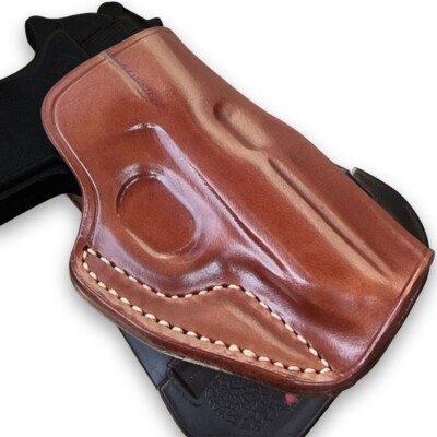 Leather OWB Paddle Holster Open Top Fits, Makarov P-64 9mm 3.3