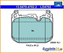 Brake pad set, disc brake ATE ceramic ATE 13.0470-4702.2