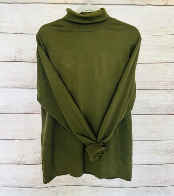 Consensus Sportswear Men s Sage Green 100% Cotton Long Sleeve Turtleneck Shirt M