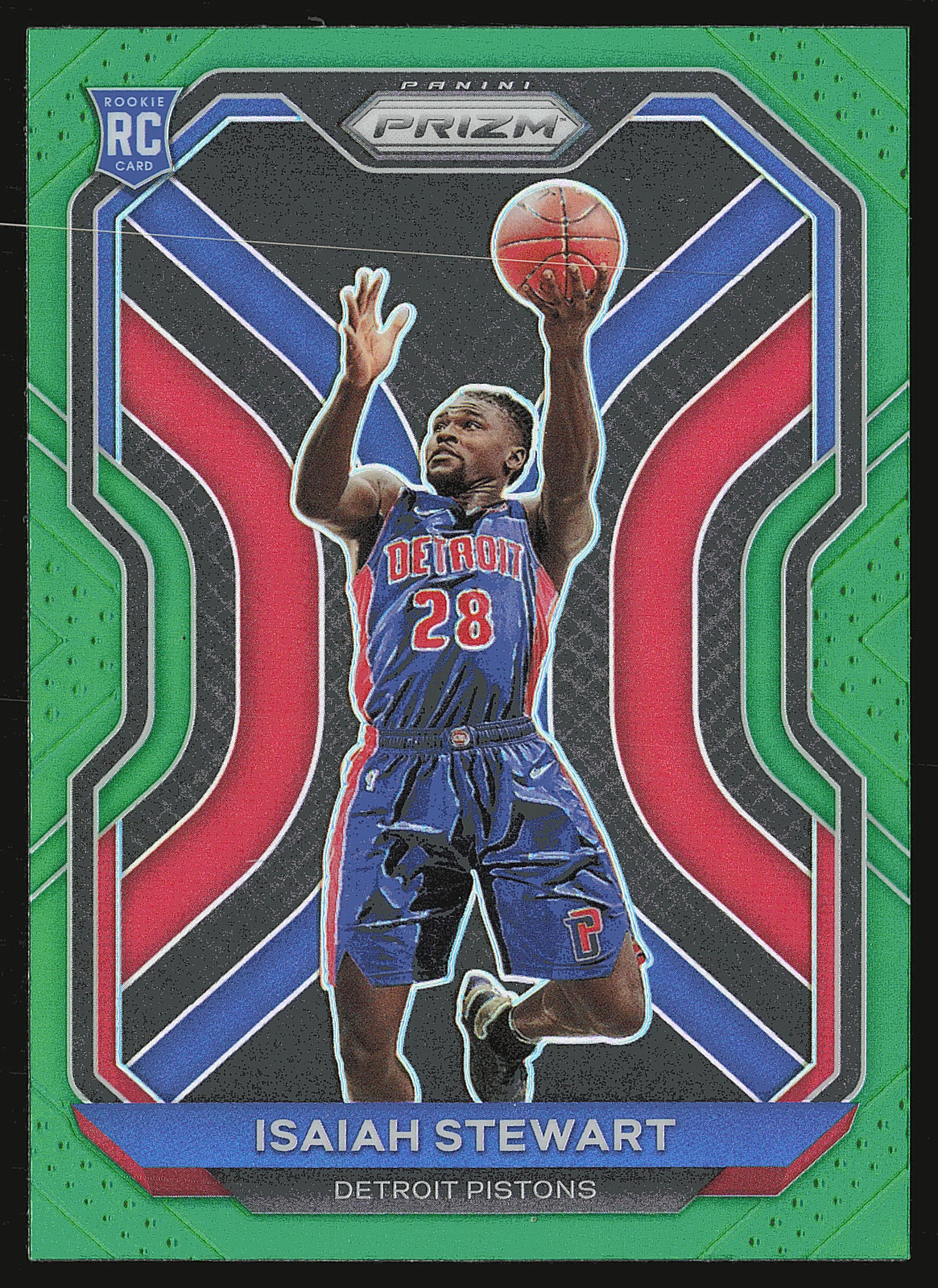 2020-21 Panini Prizm #254 Isaiah Stewart Green Prizms RC
