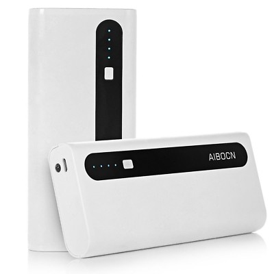 Aibocn Power Bank 10000Mah External Battery Charger Dual Usb Charger With Flashlight Fast Charging For Apple Phone Ipad Samsung Galaxy Andriod Smartphone And Tablets (600316415194)
