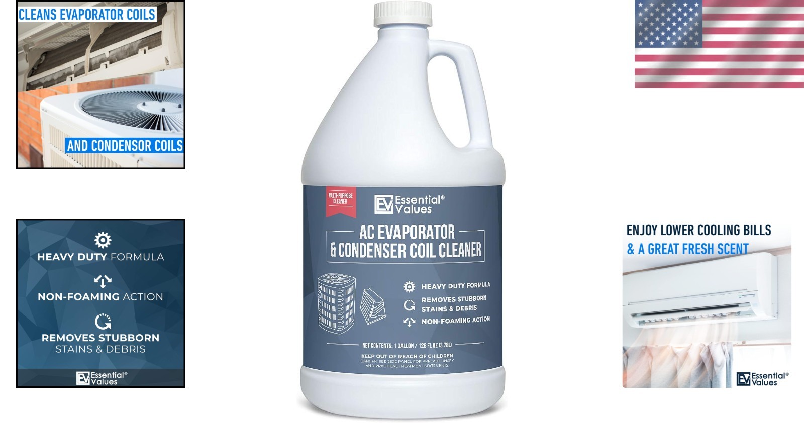 AC Condenser Coil Cleaner Gallon | USA Made Heavy Duty Residential Commercial thumbnail 2