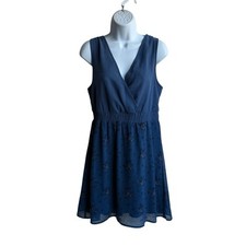 Anthropologie Pins and Needles Womens chiffon dress Sz M v-neck sleeveless H-1