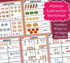 Addition  Subtraction Worksheet for Kids 142 Pages Numbers within 10