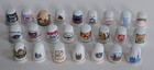 Vintage 24 Lot State City Landmarks Travel England Souvenir Porcelain Thimbles — photo 1