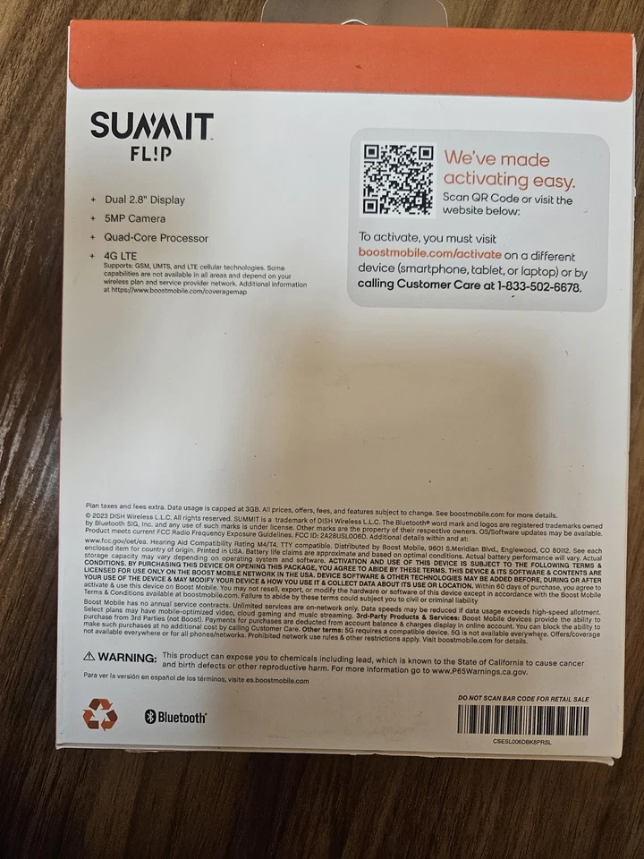 Boost Mobile Summit Flip 2.8" 5mp Prepaid Flip Phone with 12 Months Service Incl - Image 3 of 4