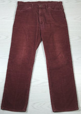 Vintage 80s Levis 519 Corduroy Pants Men 36x30 Red Cotton Straight Talon Zipper