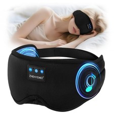 Deep Sleep Mask with Bluetooth 5.4 Headphones - Blackout Sleeping Mask Side S...
