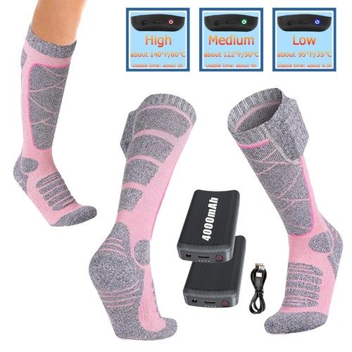 Paar elektrisch beheizbare Socken Akku Winter Thermo warm Skifahren - Bild 36 von 38