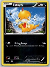 Scraggy Dark Explorers 67/108 HP/DMG Pokemon Card Reverse Holo