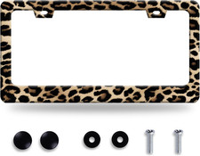 Leopard License Plate Frame Stainless Steel Car Accessories 12.3 By 6.3 Inches Leopard License Plate Frame Stainless Steel Car Accessories 12.3 By 6.3 Inches