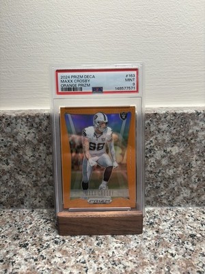 2024 PANINI PRIZM DECA ORANGE PRIZM #163 MAXX CROSBY 7/49 PSA 9