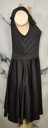 JASAMBAC Black One Shoulder Fit & Flare Dress Large Bow on Shoulder Unlined - Picture 4 of 8