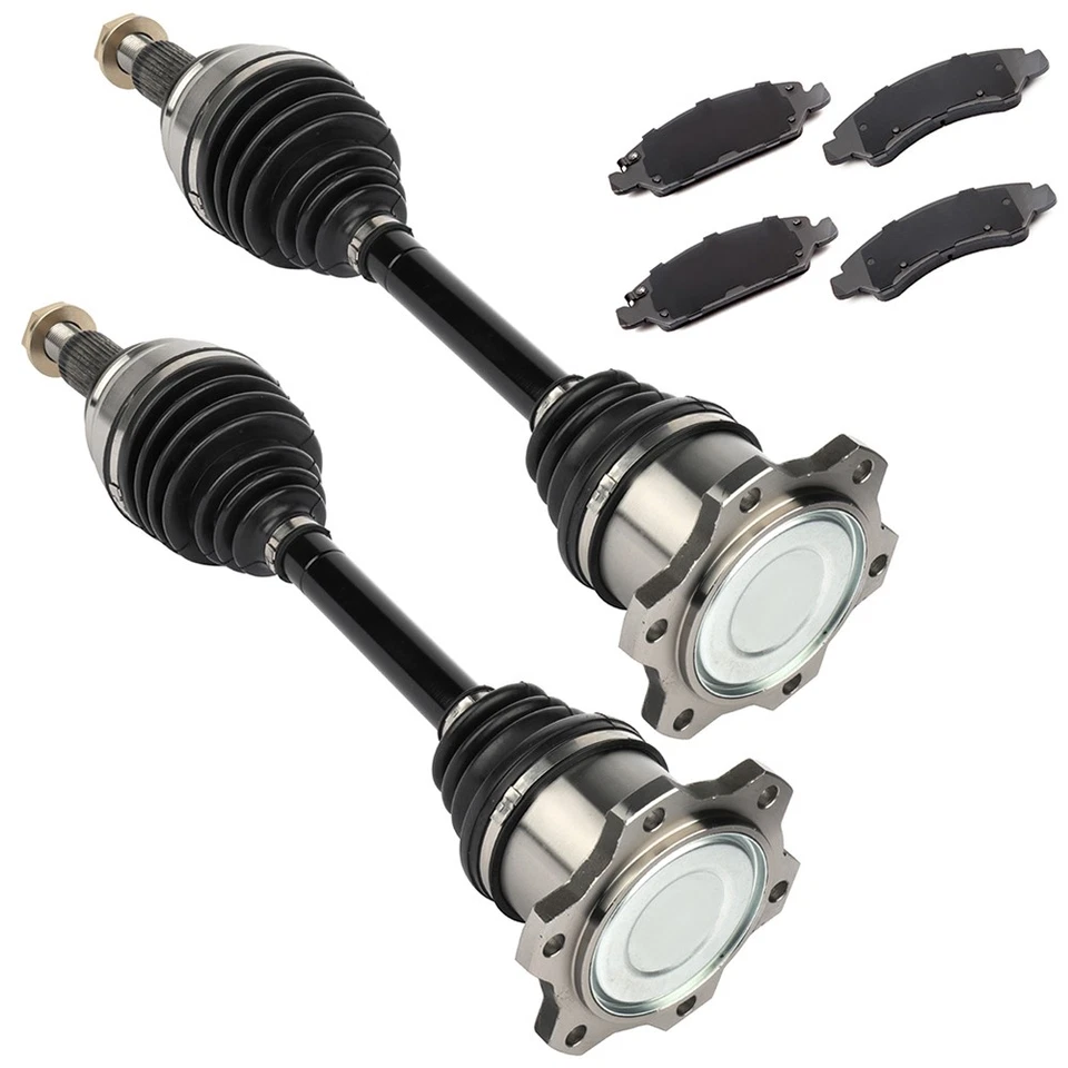 Front CV Axle + Brake Ceramic Pads For 2008-2015 Chevrolet Silverado 1500 4.3L Foto 3 de 4