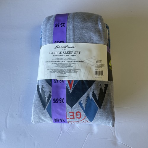 Eddie Bauer Kids 4-Piece Sleep Set Pajamas NEW With Tags Boys Size XS-5/6 - Picture 2 of 2