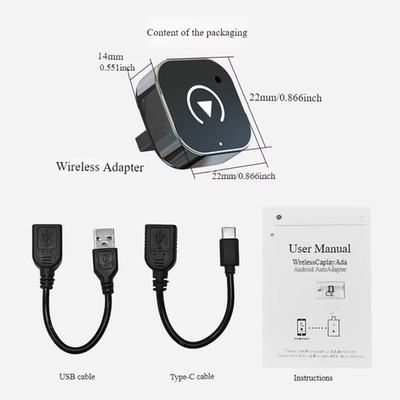 2 in 1 Wireless Carplay Android Auto Adapter Carplay AI Box Auto Connect Wireles