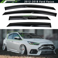 For 2012-2018 Ford Focus ST SE 4 Door Wavy Mugen Style Window Visors Rain Guards