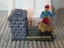 NIB ARTILLERY BANK Cast Iron Money Box Bank Coin Mechanical Collectible Cannon