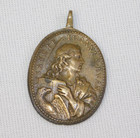 Vtg St Ignatius of Loyola St John the Evangelist Brass Religious Medal Pendant