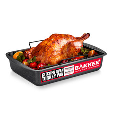 Bakkenmaster Bakken Nonstick Turkey Roasting Pan Rack 17 X 13 Inch Large