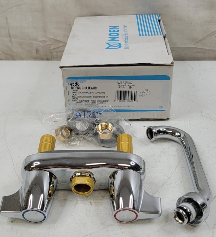 Moen 74998 Chateau 2-Handle Laundry Utility Sink Faucet Chrome 1/2" IPS