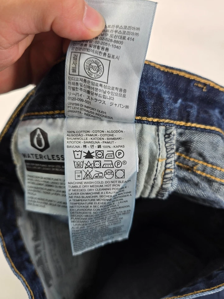 Levis 527 牛仔裤男式 30x30 (29x30) 修身靴型深蓝色西式牛仔裤 — 第 3/4 张图片