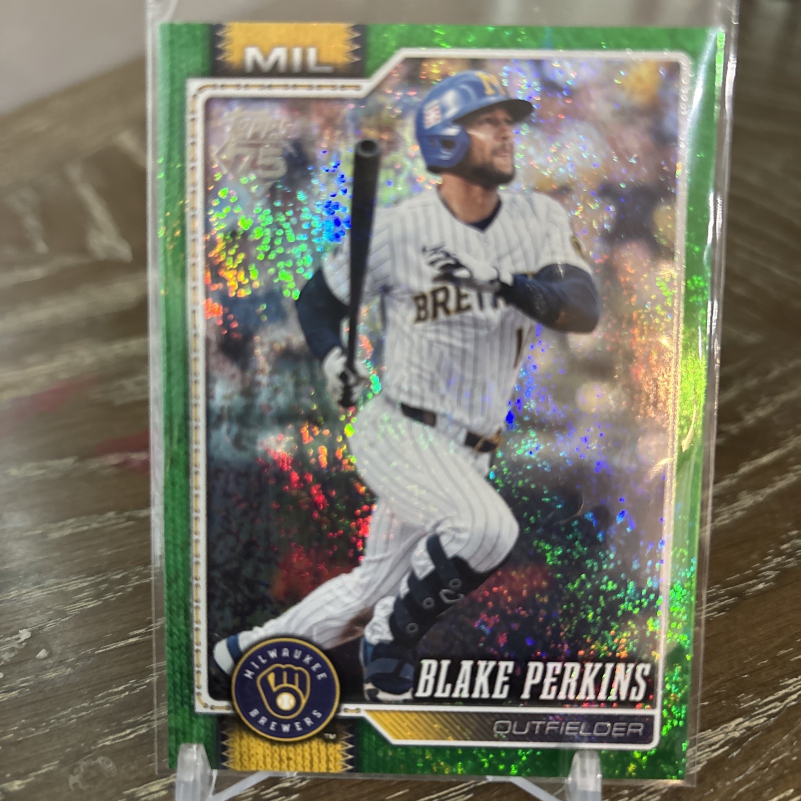 2026 Topps Series 2 Green Holo Foil Blake Perkins /99 Brewers