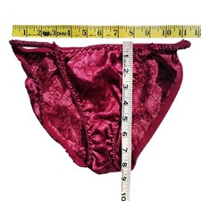 Vtg Sz-L/7 Floral Print Satin String Bikini Panties