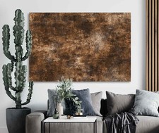 Abstract Industrial Canvas Wall Art -Dark Brown Textured Crosshatch Print Modern