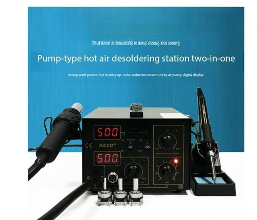 852D+ Air Pump Hot Air Gun Desoldering Station 2-in-1 Digital Display Adjustable - Picture 9 of 13