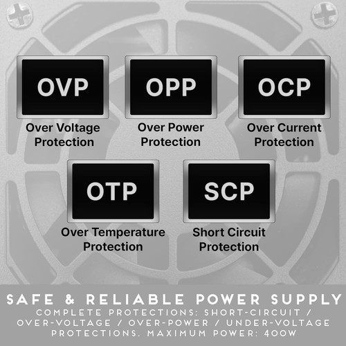 APEVIA SFX-AP400W Mini ITX Solution / Micro ATX / SFX 400W Power Supply - Picture 4 of 7