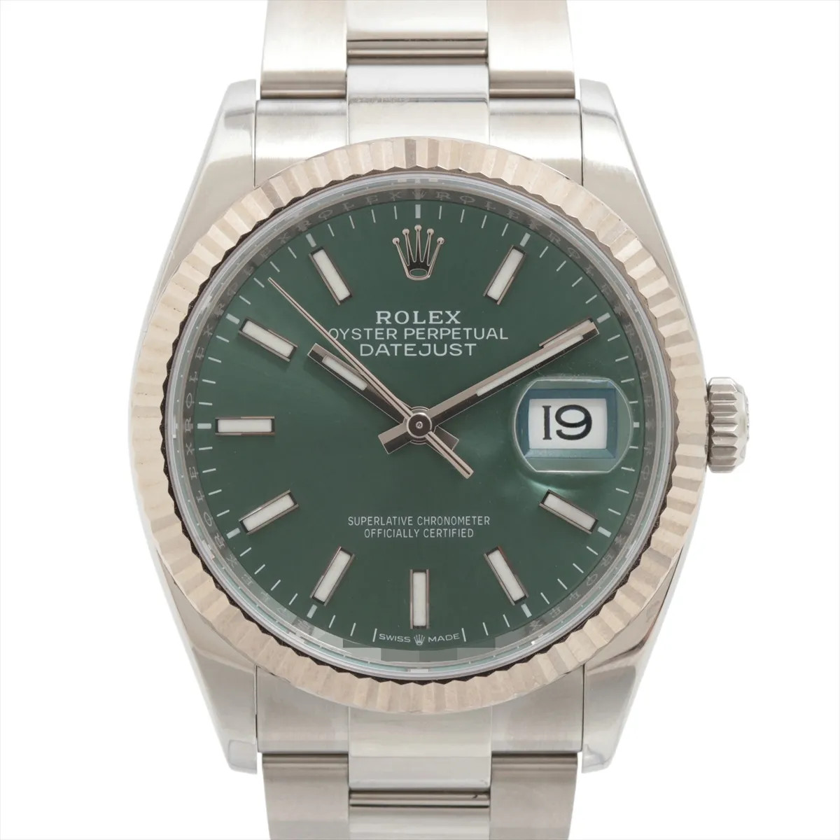 Rolex DATEJUST 36 126234 SS×WG SS AT Mint green dial oyster bracelet