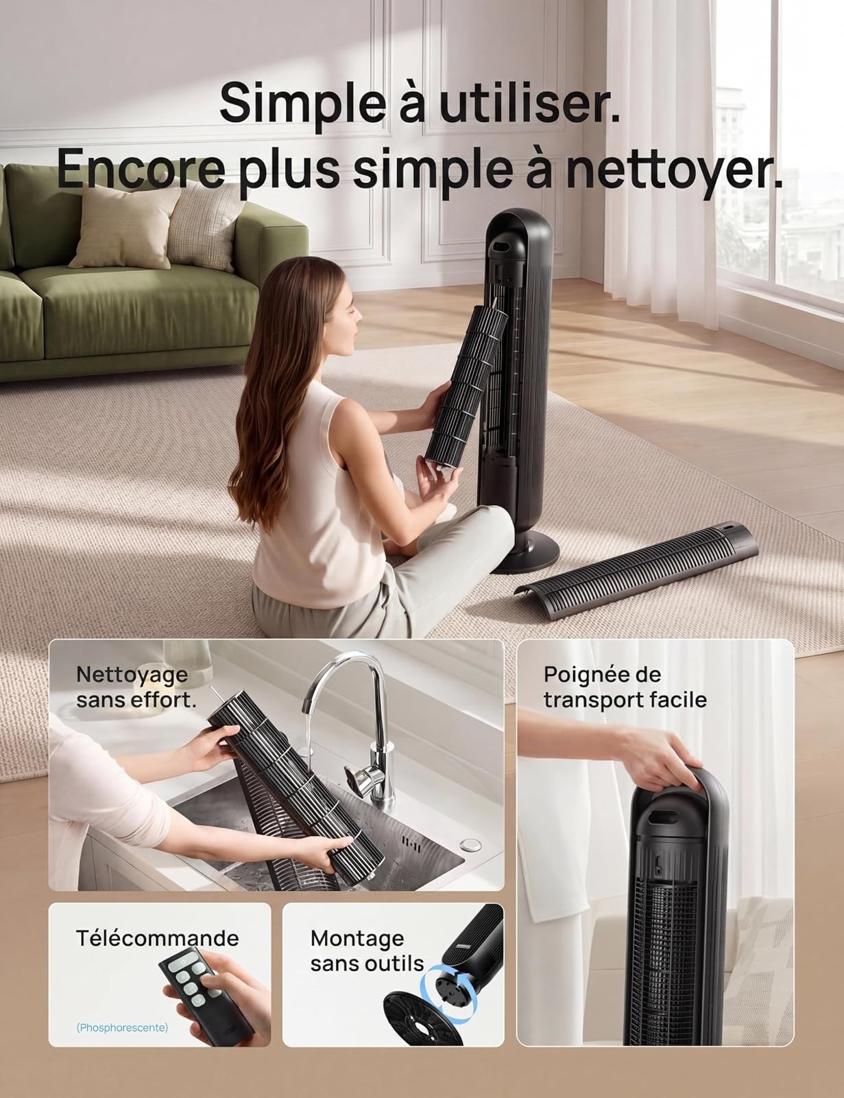 ventilateur tour silencieux – vue détaillée