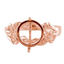 925 Sterling Silver 10mm Round Semi Mount Solitaire Ring For Engagement Ring