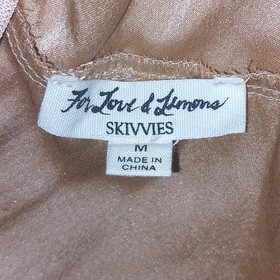 For Love Lemons SKIVVIES Satin Silk Blend V Neck Camisole Top Champagne Size M
