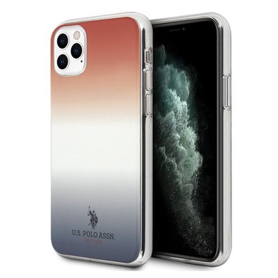 US Polo Farbverlauf-Muster-Hülle für iPhone 11 Pro, Rot und Blau