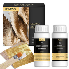 Gold Leaf Gilding Adhesive Set, 100Ml Water Based Glue and 100Ml Varnish, Gold L