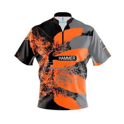 CUSTOM NAME Hammer Orange Splash Bowling Jersey Long & Short Sleeve Shirts S-5XL